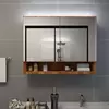 LED kupaonski ormarić s ogledalom boja hrasta 80x15x60 cm MDF