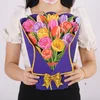 3D pop-up voščilnica s cvetjem - šopek tulipanov