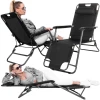 Springos nastavljivi vrtni ležalni stol RELAX, črn
