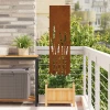 vidaXL Dekorativni panel za vrt Rjav 32 x 140 cm Odporno jeklo