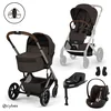 Cybex - Otroški voziček Balios S Lux z zložljivo košaro - Chocolate Brown (4v1)