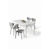 HANAH HOME Rasklopivi trpezarijski sto i stolice (5 delova) Exve White Grey