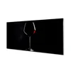 tulup.si Slika na steklu Črno ozadje s kozarcem vina 140x70 cm 2 obešalnika