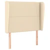 Vidaxl Vzglavje z ušesi krem 93x23x118/128 cm blago