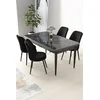 Hanah Home Set Trpezarijski sto i 4 stolice Nil, Crni