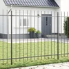 Vrtna Ograda 4 pcs Siva 6,8 x 1,5 m Čelik s prahom