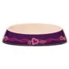 Rogz Melamin posuda za mace Purple Hearts, 200 ml