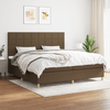 vidaXL Box spring postelja z vzmetnico temno rjav 200x200 cm blago