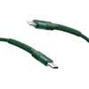 mobilNET pleteni kabel Type-C na Lightning 20W 2 m 3A, zelen