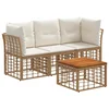 Set vanjskih sofa 4 pcs Prirodna i krema bijela Poliester
