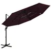 Vidaxl Senčnik aluminij bordo rdeč 3x3 m