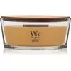 Woodwick Golden Bourbon dišeča sveča z lesenim stenjem (hearthwick) 453.6 g