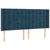 Vidaxl Vzglavje z ušesi temno modro 183x16x118/128 cm žamet