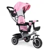 ECOTOYS Tricikl 2u1 sa rotirajućim sedištem i sklopivom tendom, Roze