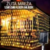 Solarna LED žuta mreža za dekoraciju