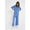 Trendyol Blue Half Turtleneck Corduroy Sweater-Pants Knitwear Suit
