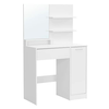SONGMICS Toaletna mizica, toaletna mizica, toaletna mizica z ogledalom, 1 predal, 2 polici, omarica za shranjevanje, organizator ličil, bela RDT119W01, (21387929)