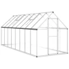 Staklenik s okvirom srebrni 445 x 169 x 195 cm aluminijski