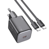 HOCO zidni punjač Type C + kabel Type C na Type C QC PD 20W N40 crni
