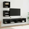 TV zidne jedinice s LED-om 5 pcs Crni hrast Konstruirano drvo