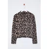 Trendyol Brown Leopard Patterned Knitted Cardigan