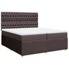 Vidaxl Box spring postelja z vzmetnico temno rjav 200x200 cm blago