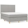 Vidaxl Box spring posteljni z vzmetnico svetlo siv 140x190 cm blago