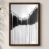 WallXpert uramljena MDF slika 3752KACT-042, apstraktne crne kapi boje na svetlosivoj pozadini, 37 x 52 cm