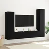 Set TV komoda Zidne 4 pcs Crni hrast Konstruirano drvo
