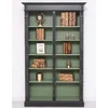 Casa Padrino country style bookcase antique black/green 120 x 39 x H. 197 cm - Solid Wood Cabinet - Shelf Cabinet - Living Room Cabinet - Office Cabinet - Country Style Furniture