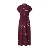 VERO MODA Obleka VMNEWHALLIE temno zelena / vinsko rdeča / temno rdeča