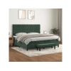 Den Box spring postelja z vzmetnico temno zelena 200x200 cm žamet