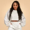 GymBeam Women‘s Bliss Cropped Sweatshirt Grey - BeastPink XS