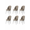 HANAH HOME Set 6 stolica Ritim Cappuccino White
