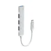Aluminijasta USB hub postaja Havit HB41 s štirimi USB izhodi - 3x USB 2.0, 1x USB 3.0 - srebrn - USB-C priključek