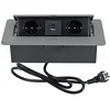 Mitea Electric Grafitna popup nameštajska priključnica dvostruka + USB Tip-A+Tip-C 5V 2.1A 10W ME-PN-1212-USB/GR-2 1.5m 16A 250V-3600W 3x1.5mm2