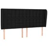 Vidaxl Vzglavje z ušesi črno 163x23x118/128 cm blago