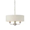 Endon 94361 - Luster na lancu HIGHCLERE 3xE14/40W/230V bež/matni hrom