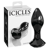 Icicles No. 78 - stožčasti stekleni analni dildo (črn)