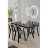 Hanah Home Trpezarijski set, 5 komada, Svetlosivi