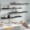 Plutajuće zidne police 4 kom sjajne crne 120x23,5x3,8 cm MDF