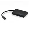 Cadorabo Cadorabo 4-Port USB 3.0 Več-interface USB HUB Plug & Play z vtičnico USB-C vtičnik Type-C in napajanje, primerno za prenosnike, tablete in sodobne naprave z USB-C, v črni barvi, (20548671)