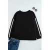Trendyol Curve Black Stripe Detailed Oversize/Wide Fit Thin Knitted Sweatshirt