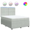 Vidaxl Box spring postelja z vzmetnico svetlo siva 160x200 cm žamet
