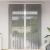 Vidaxl Voile zavese z zanke 2 kosa temno siva 140x260 cm