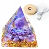 shumee Piramidasti ORGONIT + LED PODSTAVEK ZA SVETILKO 5cm KRISTALNI KAMNI AMULET 5cm HX04