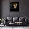 WallXpert slika na kaljenom staklu Kgls_1105, glava tigra na crnoj pozadini, 80 x 80 cm
