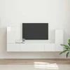 Set TV komoda 4 pcs Visoki sjaj bijela Konstruirano drvo