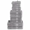Vidaxl Komplet brisač iz bombaža 12-delni SOLUND siva 600 gsm