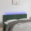 Vidaxl vidaXL Vzglavje postelje z LED diodo temno zeleno 144x5x78/88 cm žamet